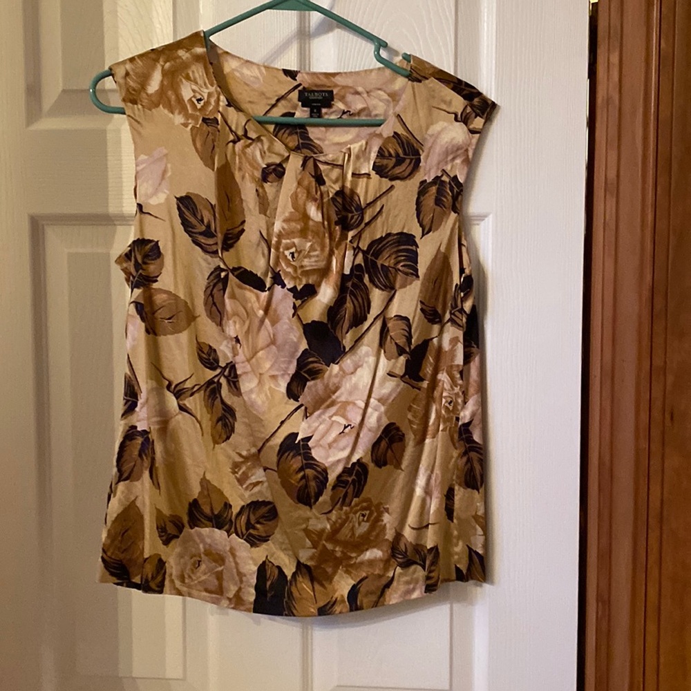 Talbots silk floral top size 8